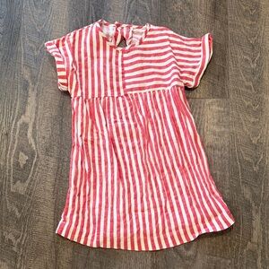 Zara Red and White Striped Kids Casual Dress